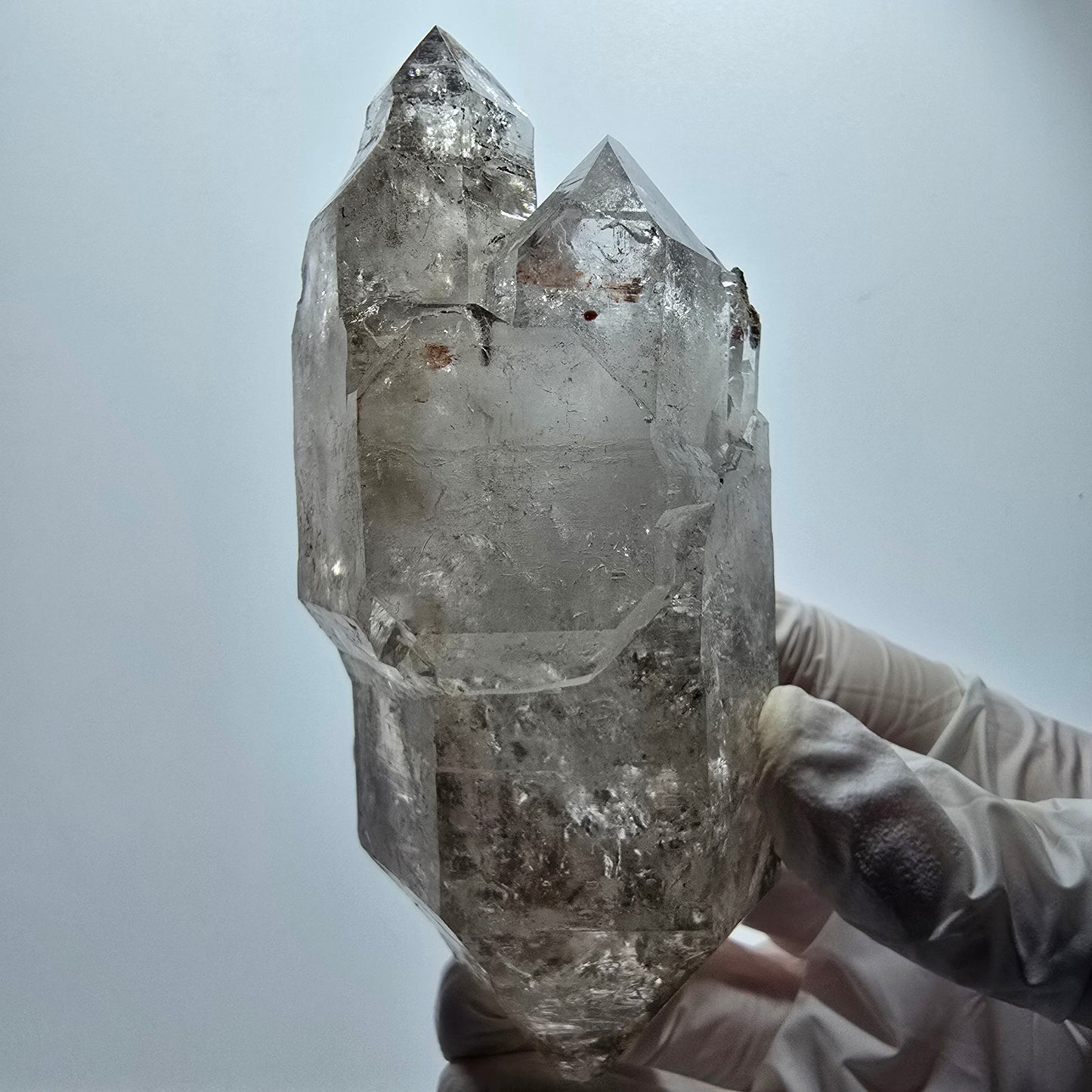 XL Enhydro Skelett Phantom Rauchquarz DT, 1x Blase Goboboseb, Namibia 109*48*38mm