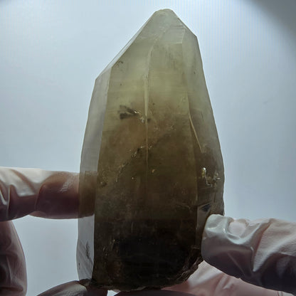 Großer Skelett Phantom Rauchquarz mit Hyalit Goboboseb, Namibia 107*49*46mm