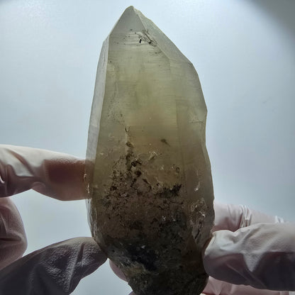 Großer Skelett Phantom Rauchquarz mit Hyalit Goboboseb, Namibia 107*49*46mm