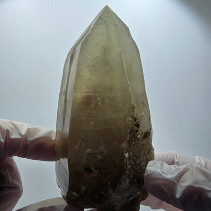 Großer Skelett Phantom Rauchquarz mit Hyalit Goboboseb, Namibia 107*49*46mm