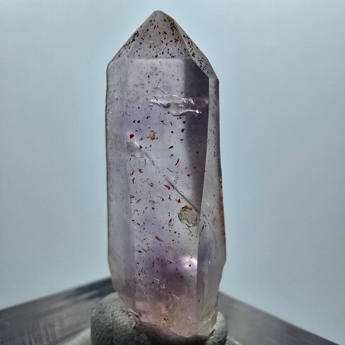 Klare Lemurian Phantom Amethyst Zepter Spitze Goboboseb, Namibia 30*11*9mm