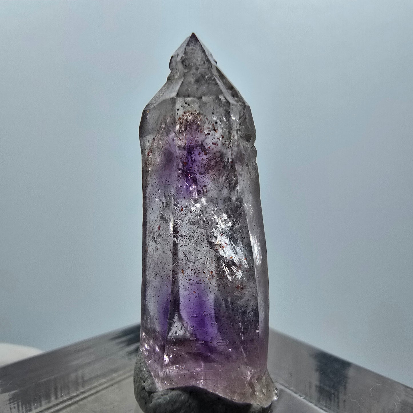 Klare Lemurian Phantom Amethyst Zepter Spitze Goboboseb, Namibia 27*10*9mm