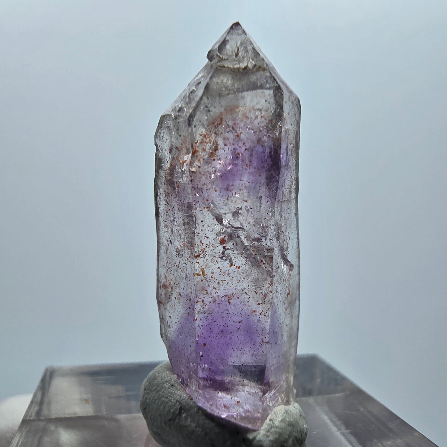 Klare Lemurian Phantom Amethyst Zepter Spitze Goboboseb, Namibia 27*10*9mm