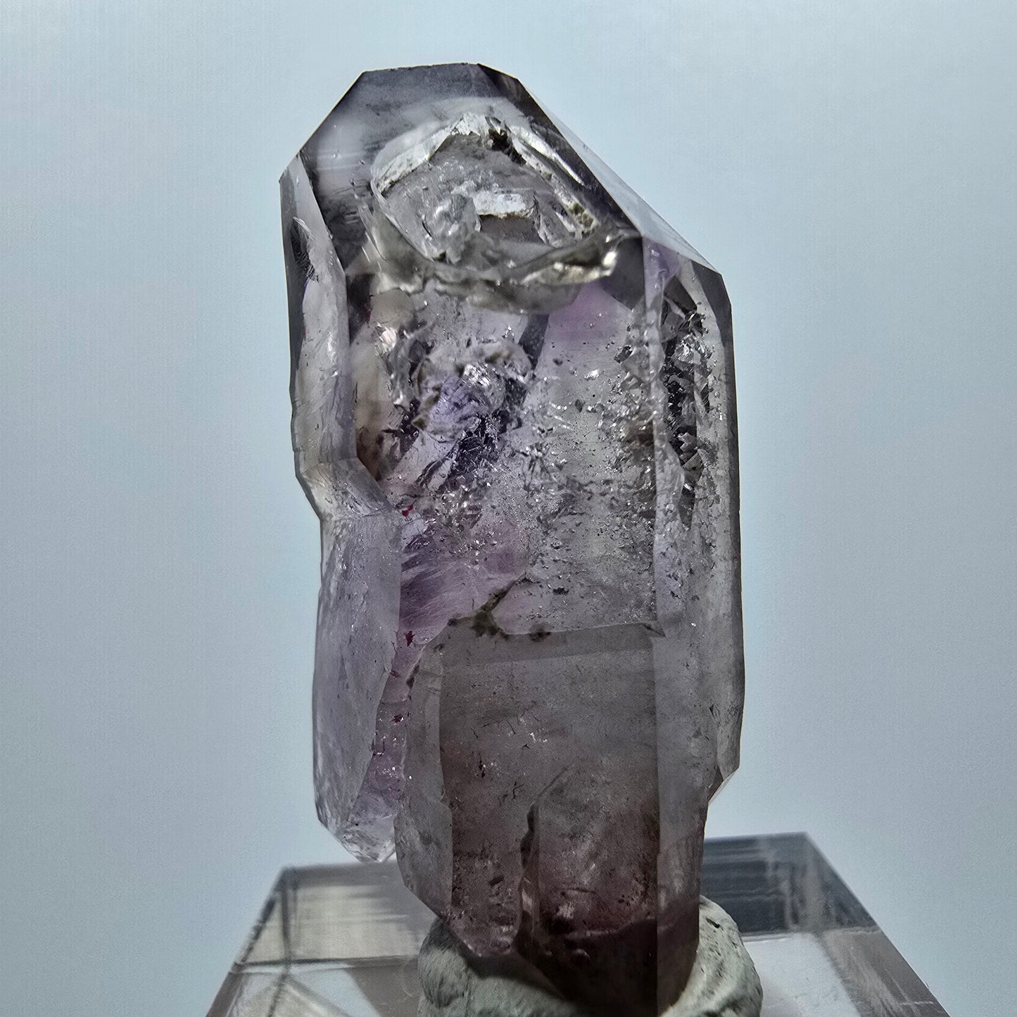 Seltene Skelett Phantom Amethyst DT Zepter Fenster Spitze Goboboseb, Namibia 38*18*14mm
