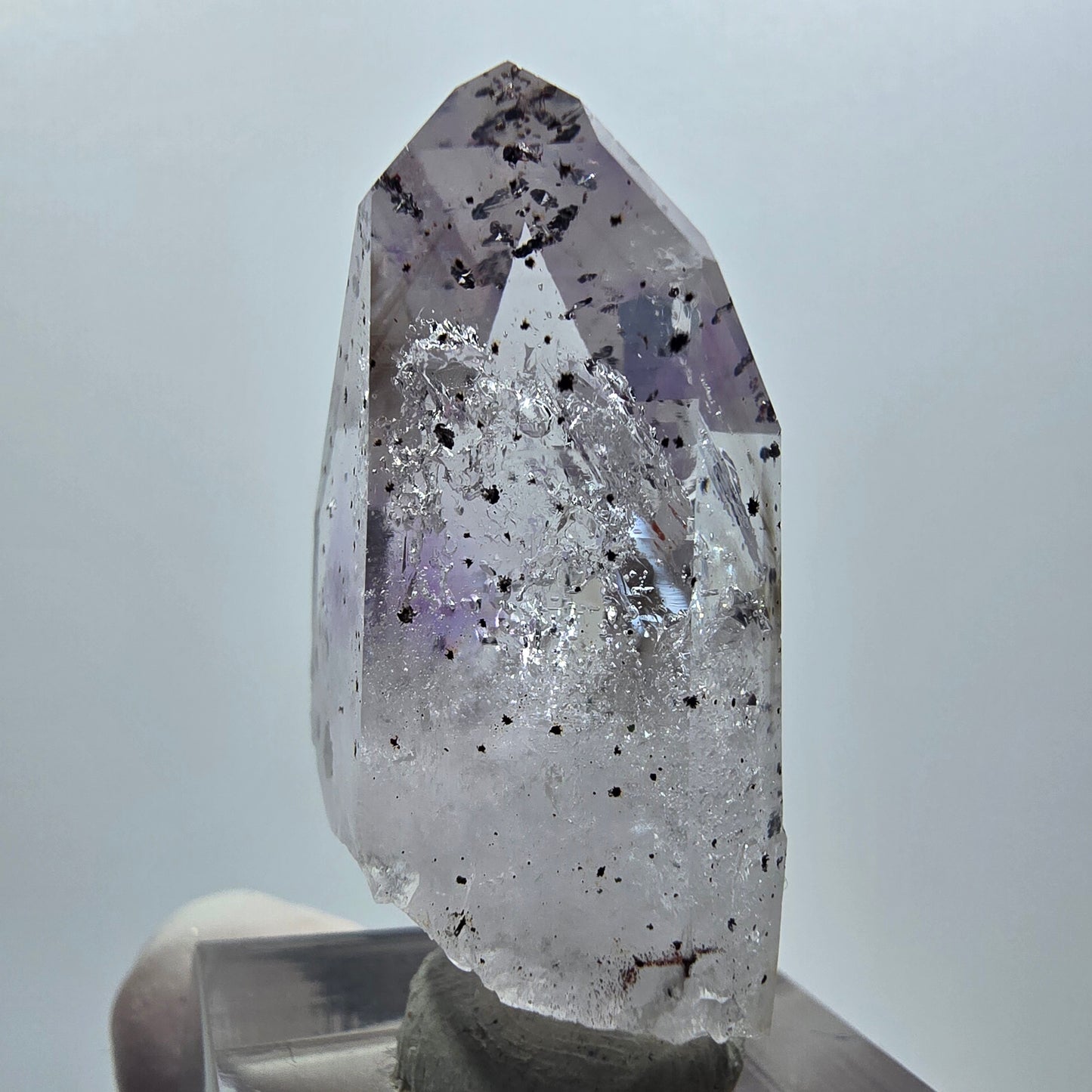 Améthyste arlequin Enhydro 2x Bulle + Inclusion mobile Mine de Streep rouge, Namibie 41*22*15mm 