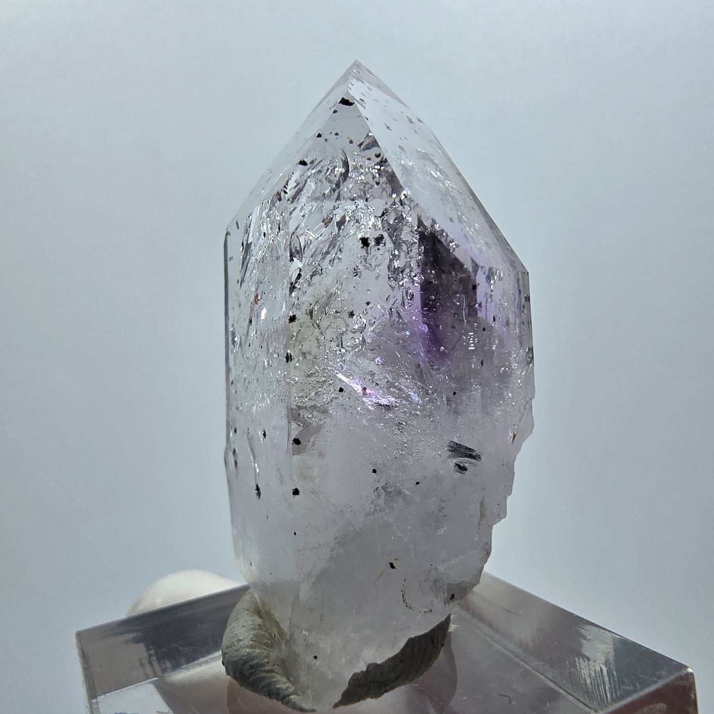 Améthyste arlequin Enhydro 2x Bulle + Inclusion mobile Mine de Streep rouge, Namibie 41*22*15mm 