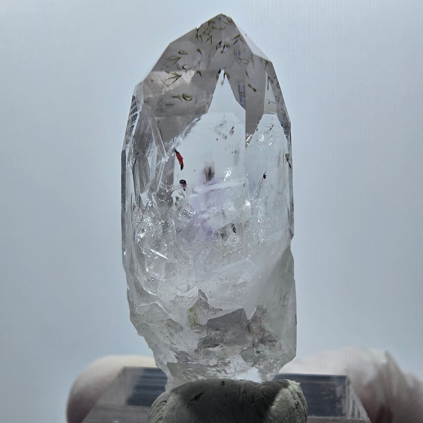 Harlekin Lemurian Phantom Amethyst mit Epidot Streep Mine Goboboseb Namibia 38*15*13mm