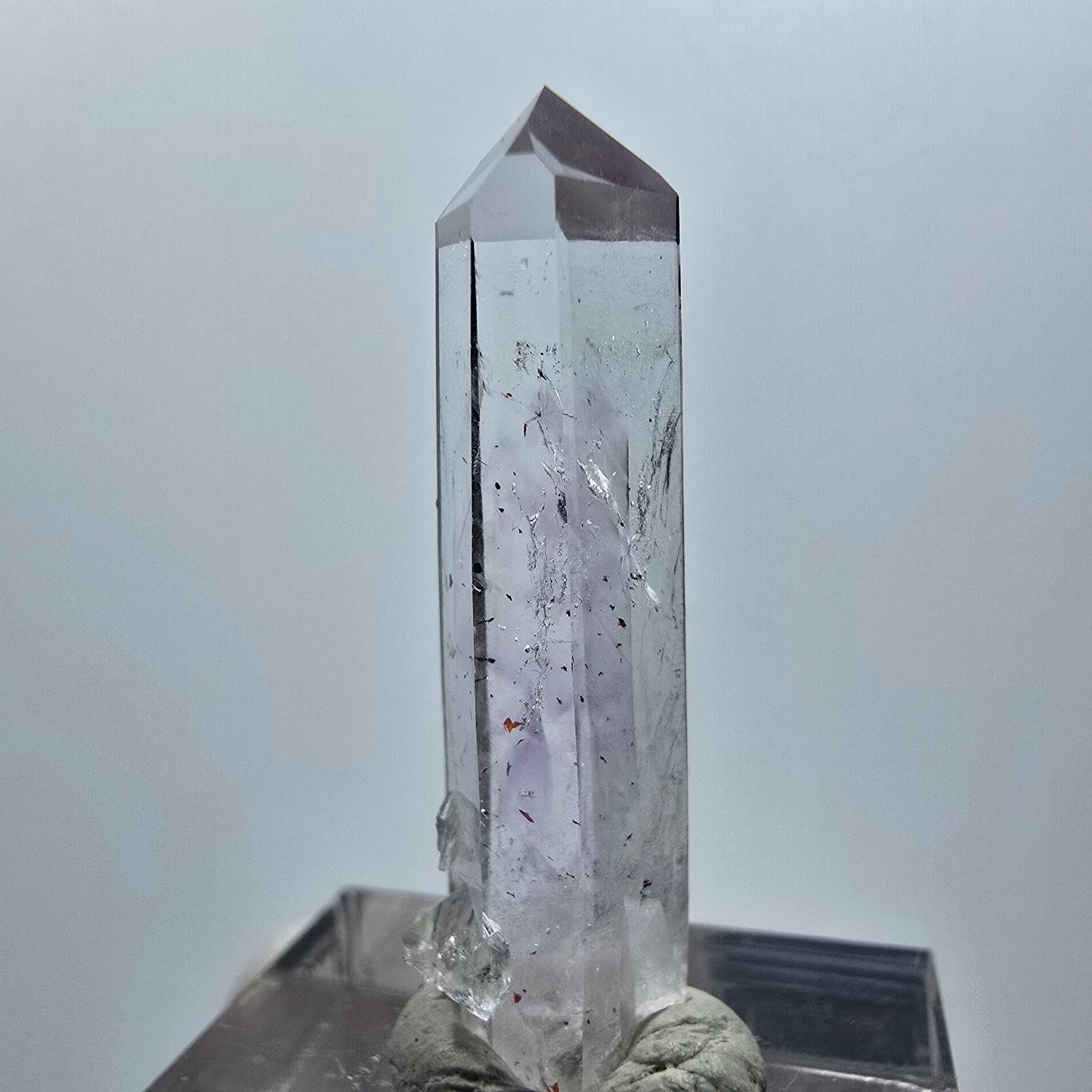 Harlekin Lemurian Phantom Amethyst mit Prehnit Streep Mine Goboboseb Namibia 34*10*9mm