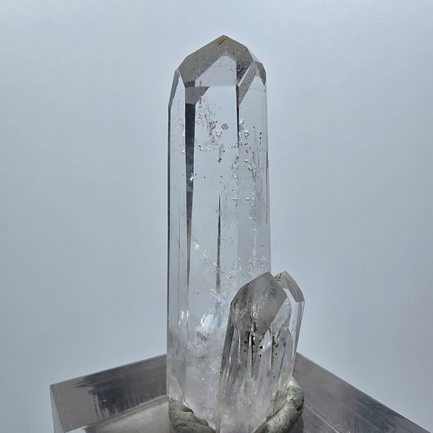 Klarer Lemurian Phantom Amethyst mit Epidot Streep Mine Goboboseb Namibia 37*14*12mm