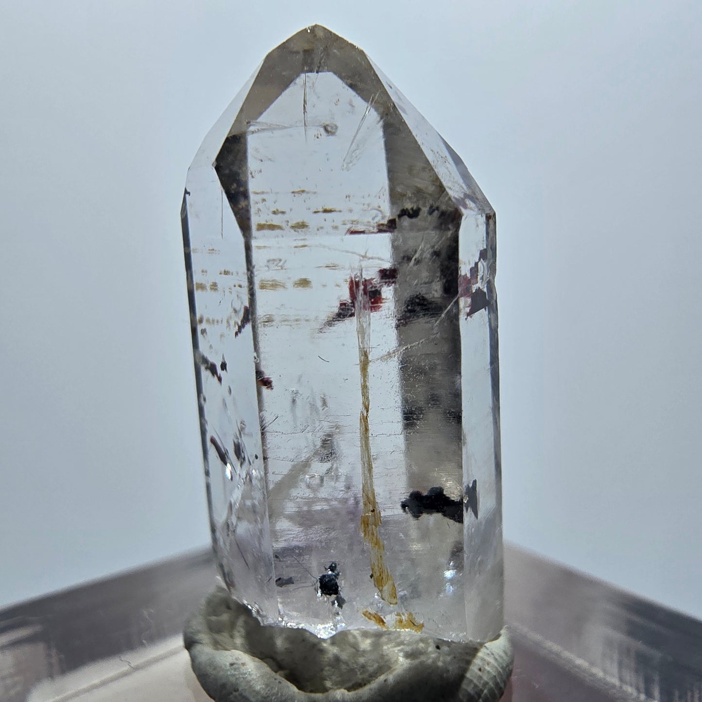 Enhydro Harlekin Phantom Quarz mit Epidot, 1x Blase Streep Mine Gobo. Namibia 26*13*10mm