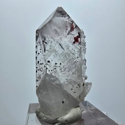 Améthyste fantôme arlequin avec analcim, mine de calcite Streep, Goboboseb, Namibie, 39 x 23 x 18 mm