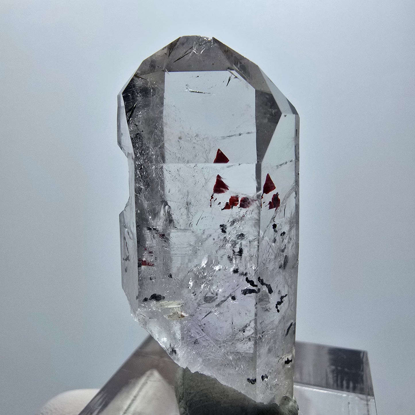 Harlekin Phantom Quarz mit Epidot Streep Mine Goboboseb Namibia 37*17*14mm