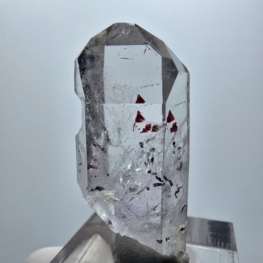 Harlekin Phantom Quarz mit Epidot Streep Mine Goboboseb Namibia 37*17*14mm