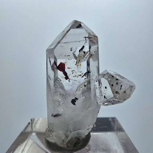 Harlekin Phantom Quarz mit Epidot Streep Mine Goboboseb Namibia 28*19*17mm