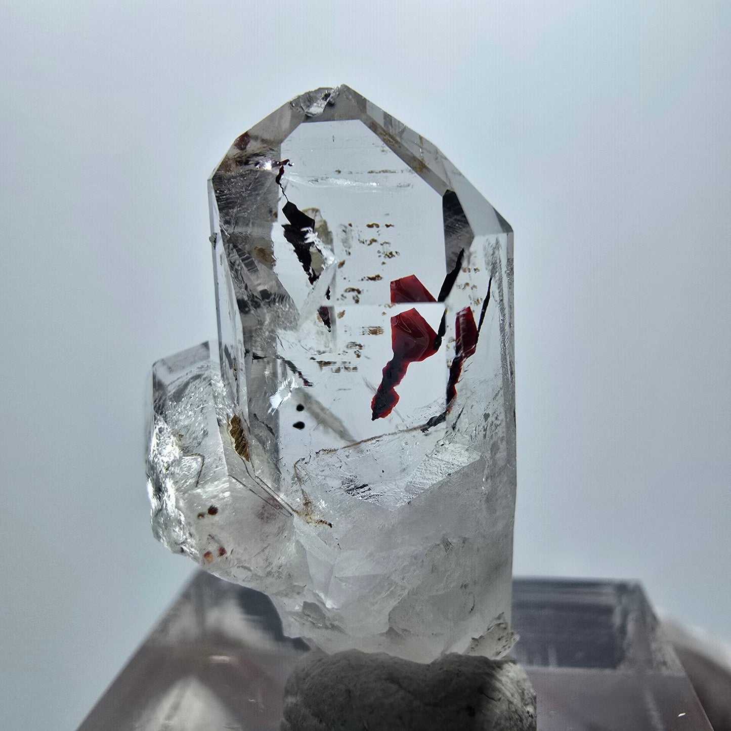 Harlekin Phantom Quarz mit Epidot Streep Mine Goboboseb Namibia 28*19*17mm