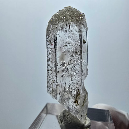 Enhydro Harlekin Quarz mit Analcim Streep Mine Goboboseb Namibia 39*14*11mm