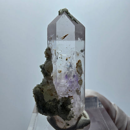 Phantom Amethyst mit Analcim, Prehnit Streep Mine Goboboseb Namibia 37*17*13mm