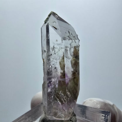 Phantom Amethyst mit Analcim, Prehnit Streep Mine Goboboseb Namibia 37*17*13mm