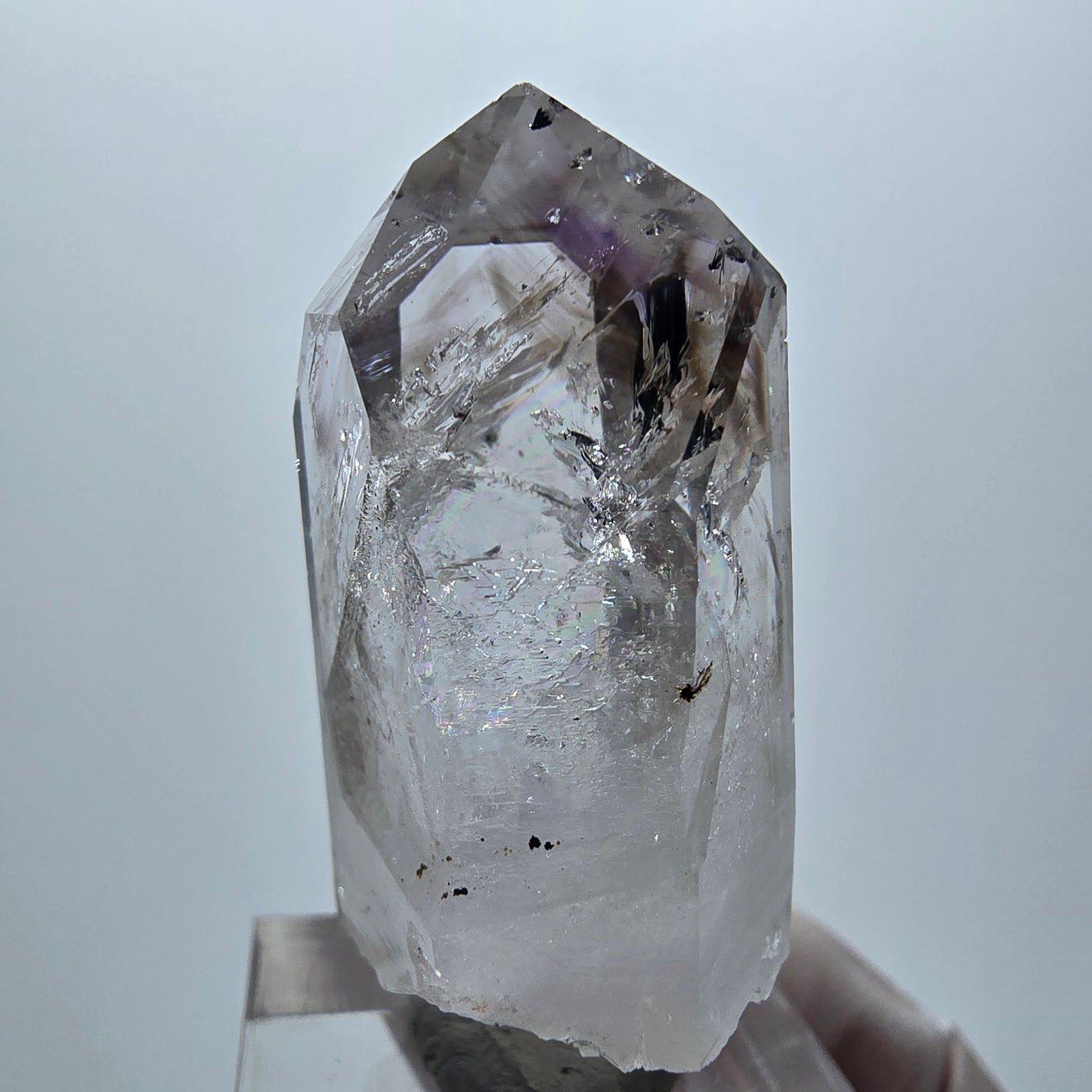 Enhydro Phantom Amethyst mit Hämatit, 1x Blase Streep Mine Goboboseb Namibia 44*23*15mm