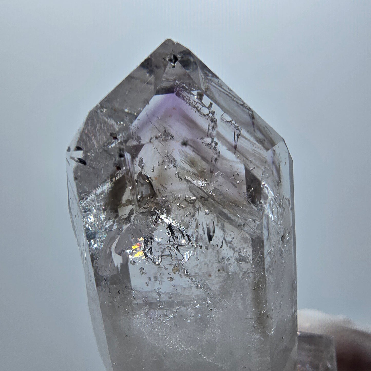 Enhydro Phantom Amethyst mit Hämatit, 1x Blase Streep Mine Goboboseb Namibia 44*23*15mm