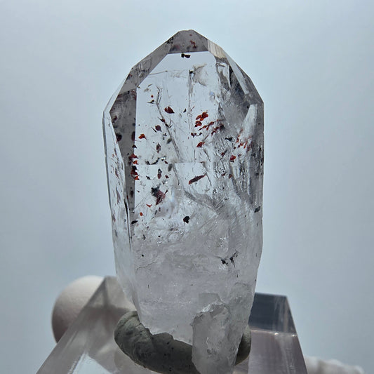 Harlekin Phantom Quarz mit Epidot Streep Mine Goboboseb Namibia 35*17*13mm