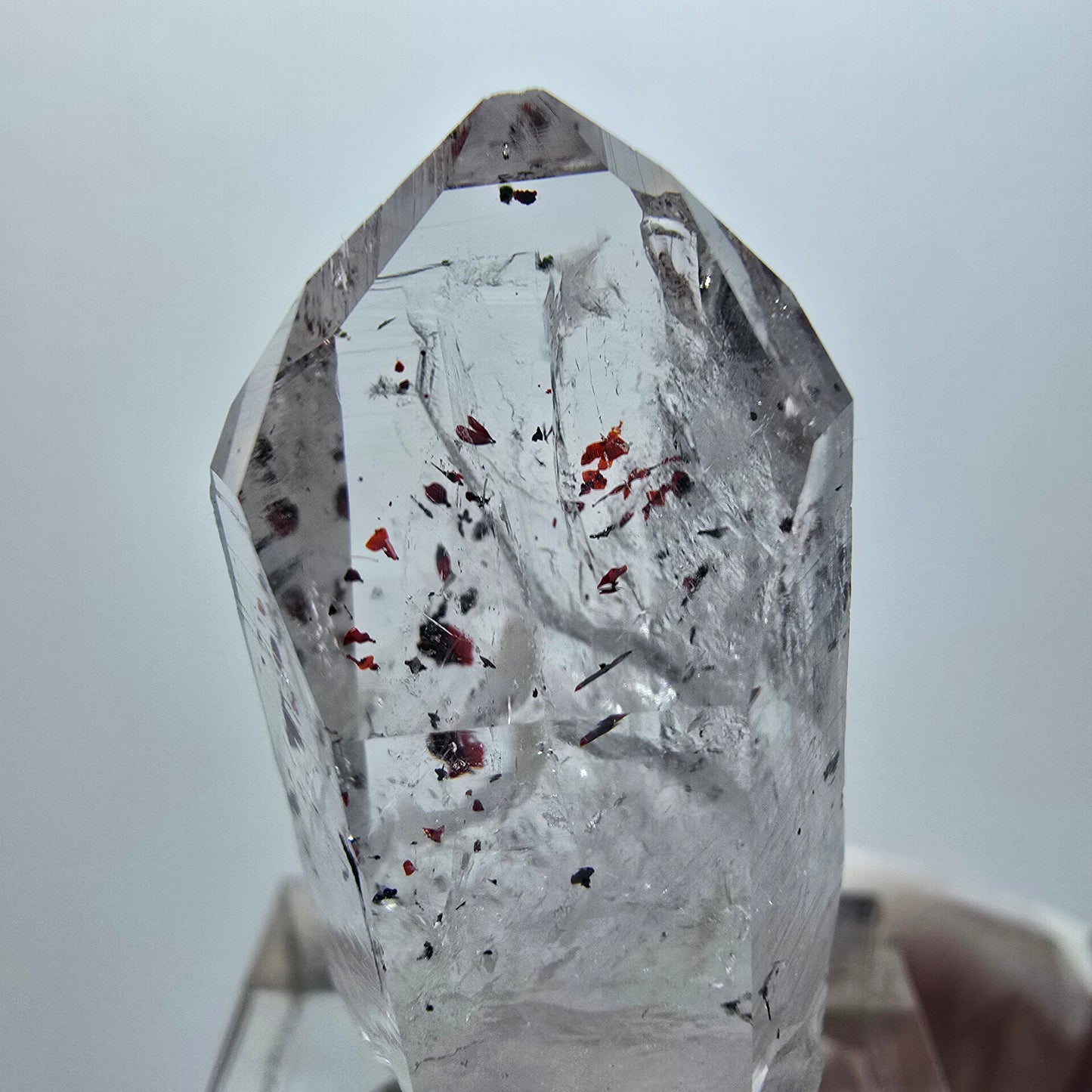 Harlekin Phantom Quarz mit Epidot Streep Mine Goboboseb Namibia 35*17*13mm