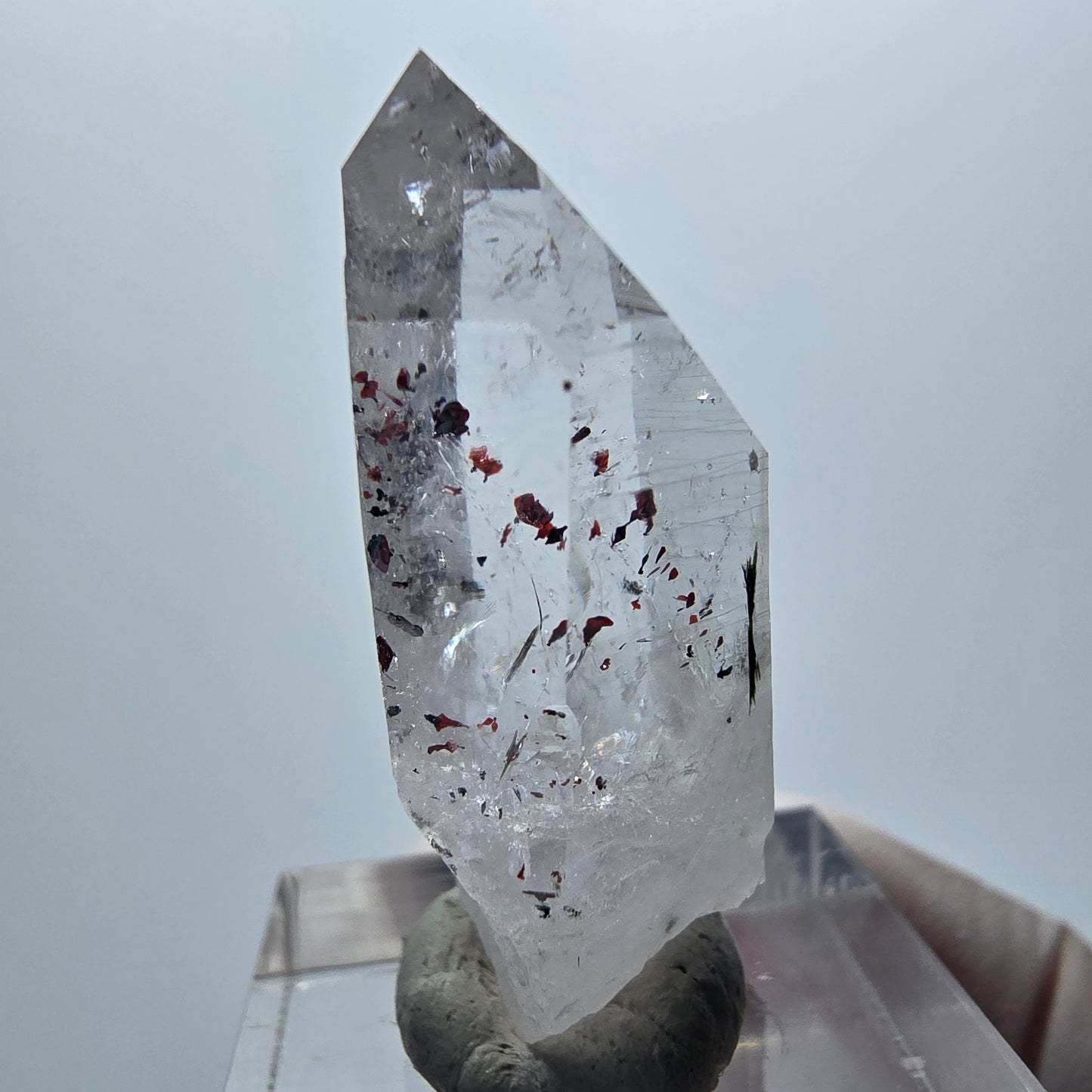 Harlekin Phantom Quarz mit Epidot Streep Mine Goboboseb Namibia 35*17*13mm