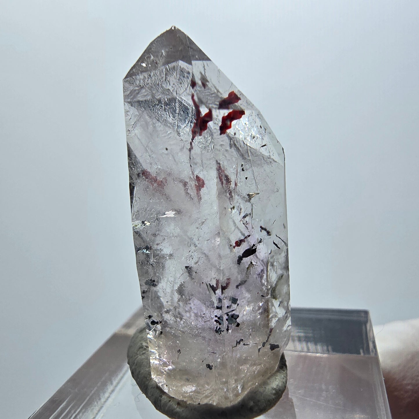 Harlekin Phantom Amethyst mit Epidot Streep Mine Goboboseb Namibia 31*13*14mm