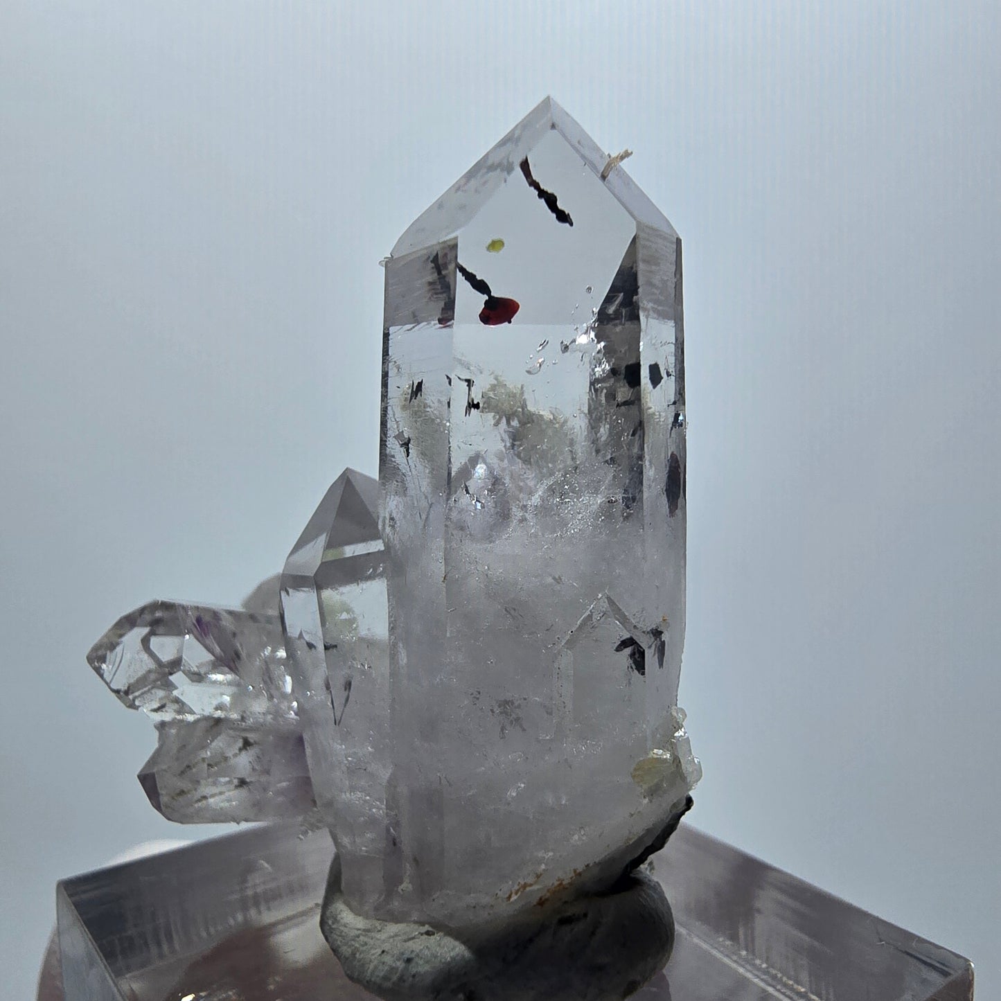 Harlekin Phantom Amethyst mit Prehnit Stufe Streep Mine Goboboseb Namibia 33*29*15mm