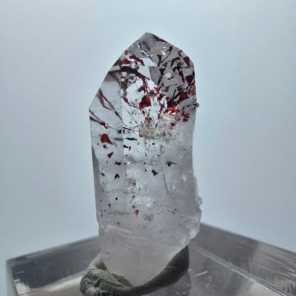 Harlekin Phantom Quarz mit Analcim Streep Mine Goboboseb Namibia 25*14*9mm