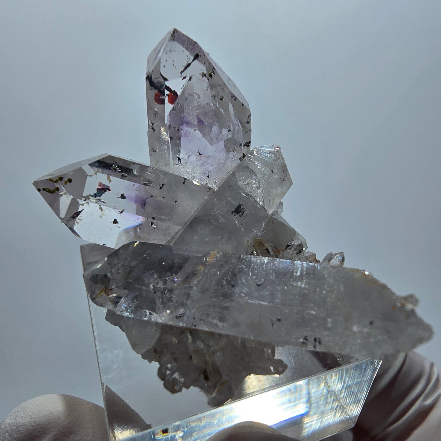 Harlekin Phantom Amethyst mit Epidot Stufe Streep Mine Goboboseb Namibia 36*27*23mm