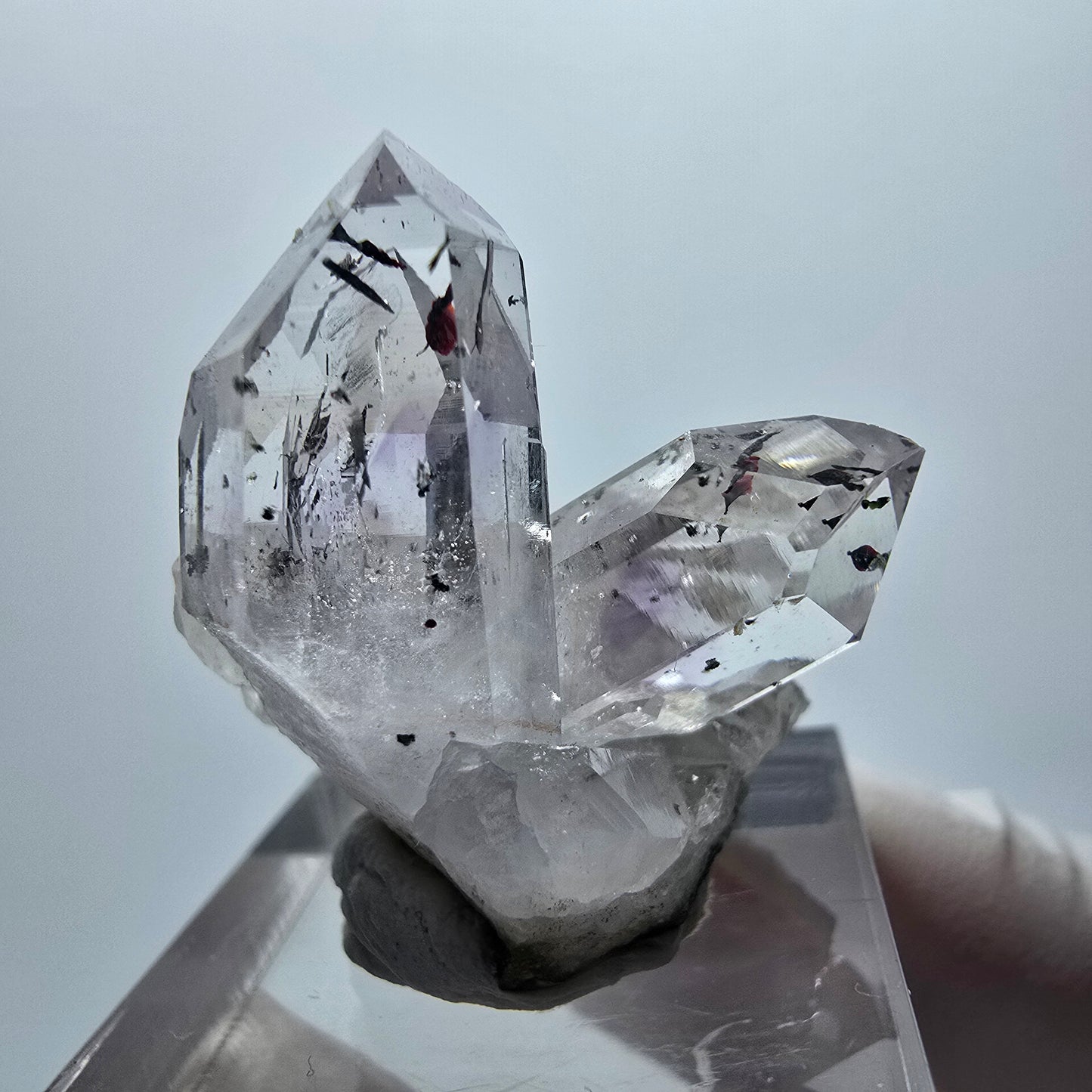 Harlekin Phantom Amethyst mit Epidot Stufe Streep Mine Goboboseb Namibia 36*27*23mm