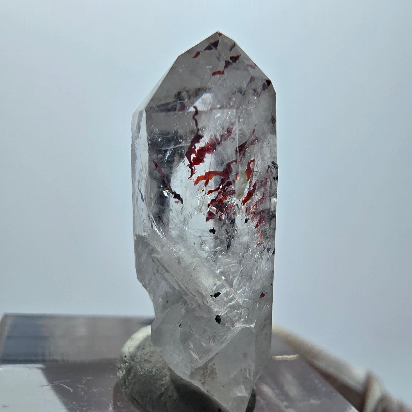 Harlekin Phantom Quarz Spitze Streep Mine Goboboseb Namibia 27*14*8mm