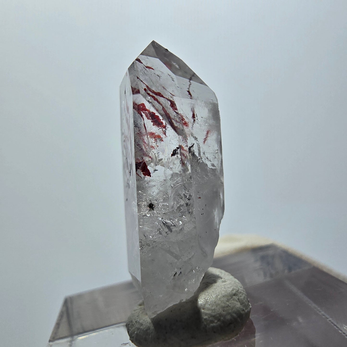 Harlekin Phantom Quarz Spitze Streep Mine Goboboseb Namibia 27*14*8mm