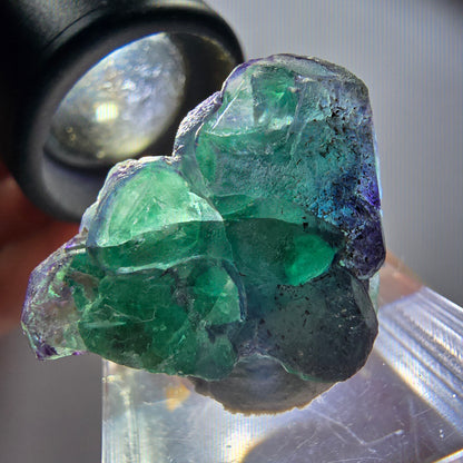 Phantom Fluorite Cube, Orthoclase Specimen, Green Purple Blue Erongo, Namibia 29*24*16mm 