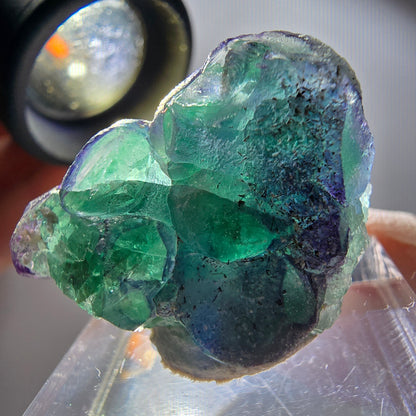 Phantom Fluorite Cube, Orthoclase Specimen, Green Purple Blue Erongo, Namibia 29*24*16mm 