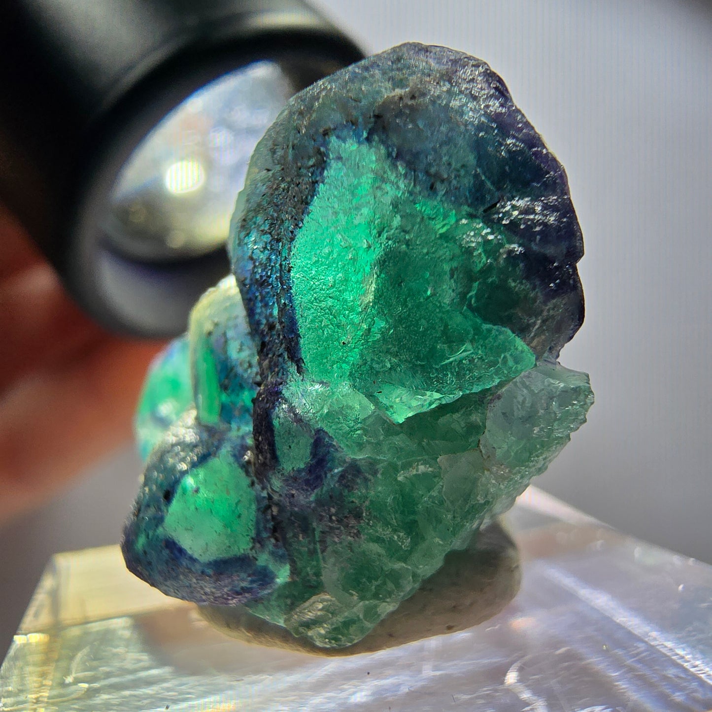 Phantom Fluorite Cube, Orthoclase Specimen, Green Purple Blue Erongo, Namibia 29*24*16mm 