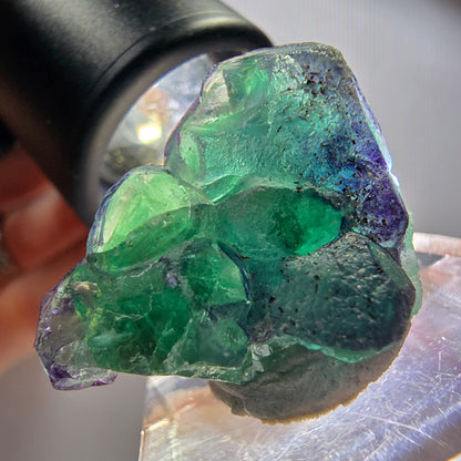 Phantom Fluorite Cube, Orthoclase Specimen, Green Purple Blue Erongo, Namibia 29*24*16mm 