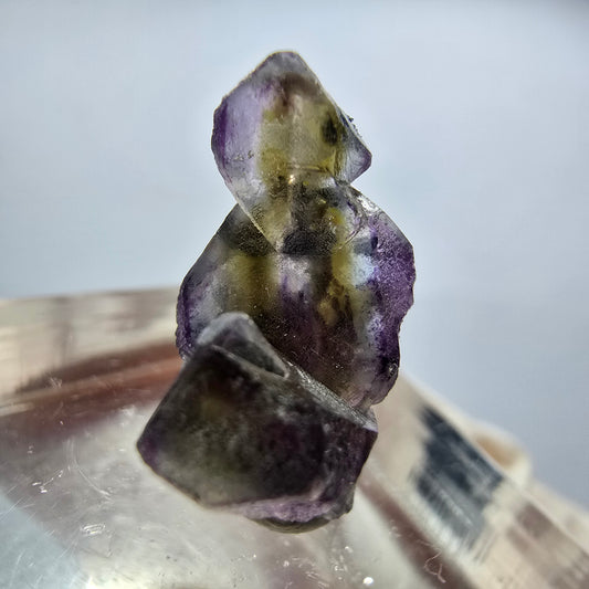 Seltene Phantom Fluorit Würfel Stufe, lila grün gelb Erongo, Namibia 18*10*9mm