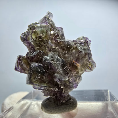 Seltene Phantom Fluorit Würfel Stufe, lila grün gelb Erongo, Namibia 24*20*10mm