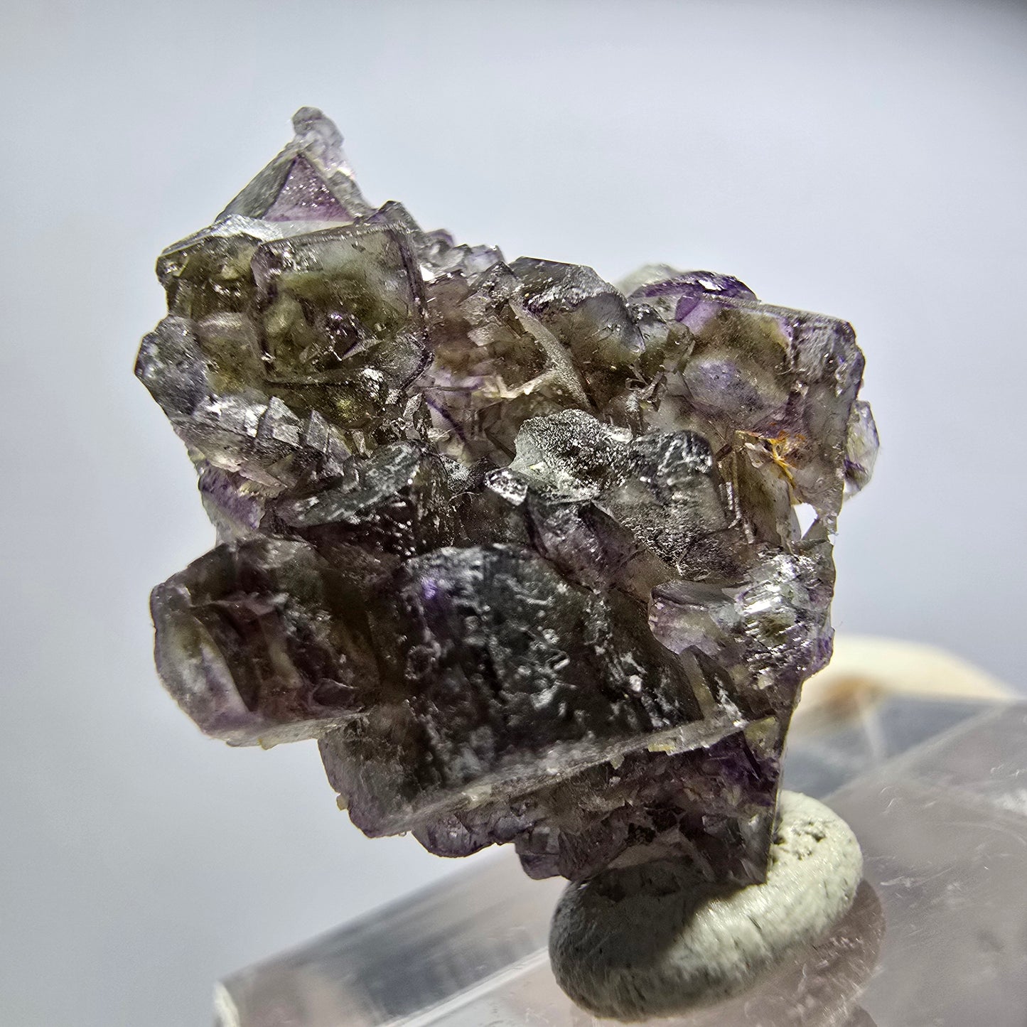Seltene Phantom Fluorit Würfel Stufe, lila grün gelb Erongo, Namibia 24*20*10mm
