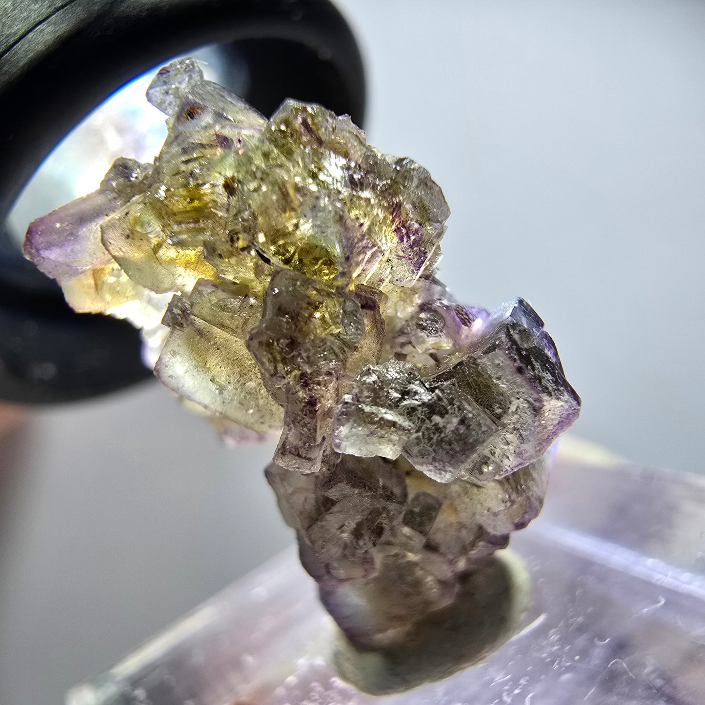 Seltene Phantom Fluorit Würfel Stufe, lila grün gelb Erongo, Namibia 24*20*10mm