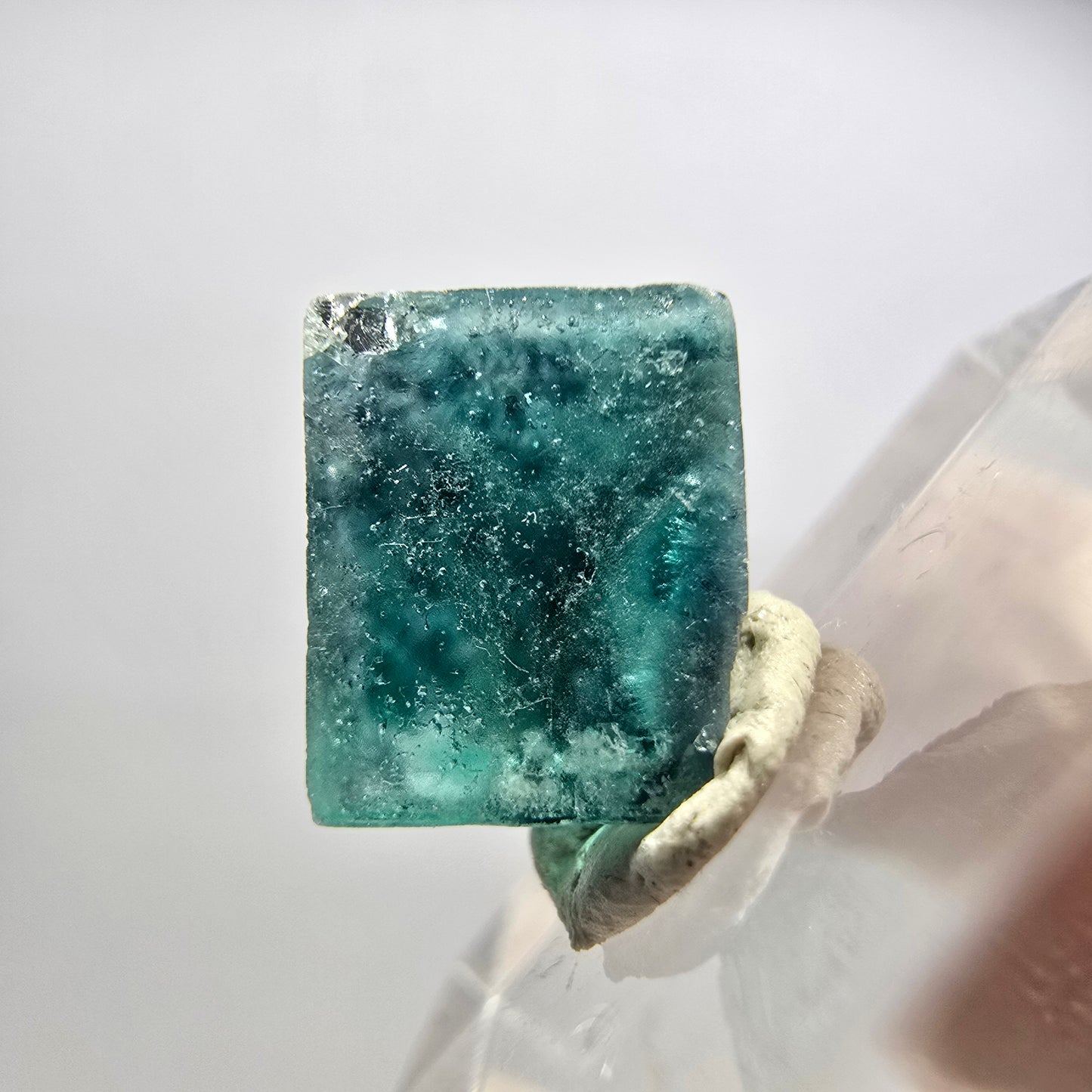 Klarer Phantom Fluorit Würfel Kristall, grün lila blau Erongo, Namibia 13*12*8mm