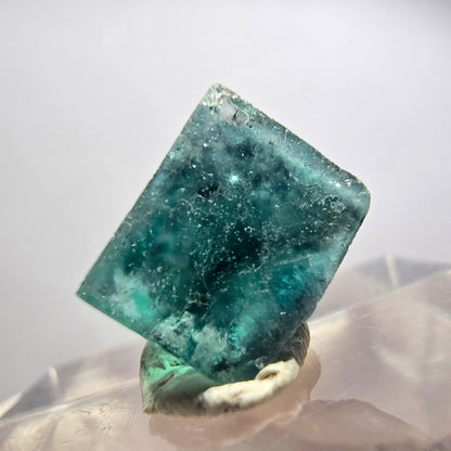 Klarer Phantom Fluorit Würfel Kristall, grün lila blau Erongo, Namibia 13*12*8mm