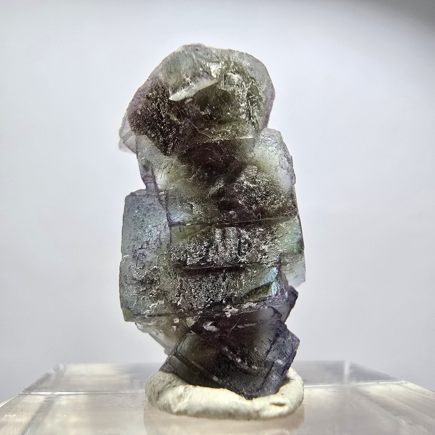 Seltene Phantom Fluorit Würfel Stufe, lila grün gelb, braun Erongo, Namibia 24*12*11mm