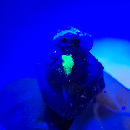 Seltene Phantom Fluorit Würfel Stufe, lila grün gelb, braun Erongo, Namibia 24*12*11mm