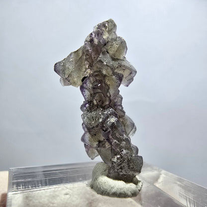 Rare phantom fluorite cube specimen, purple, green, yellow, Erongo, Namibia, 25*13*11mm 