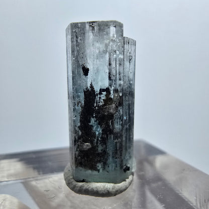 Sehr klare Aquamarin XX blau, Schörl Turmalin Stufe Erongo, Namibia 18*8*6mm