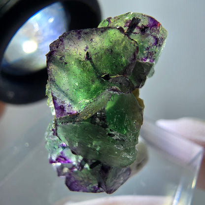 Rare phantom fluorite, zonal, schorl tourmaline, muscovite specimen Erongo, Namibia 24*13*11mm 
