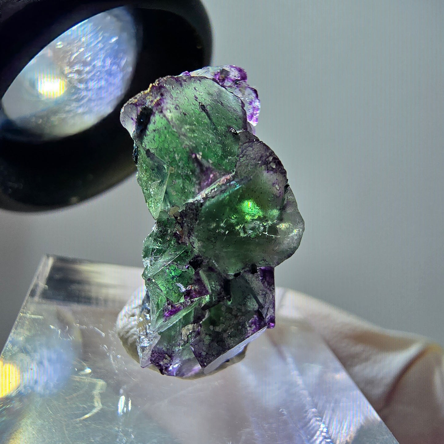 Rare phantom fluorite, zonal, schorl tourmaline, muscovite specimen Erongo, Namibia 24*13*11mm 
